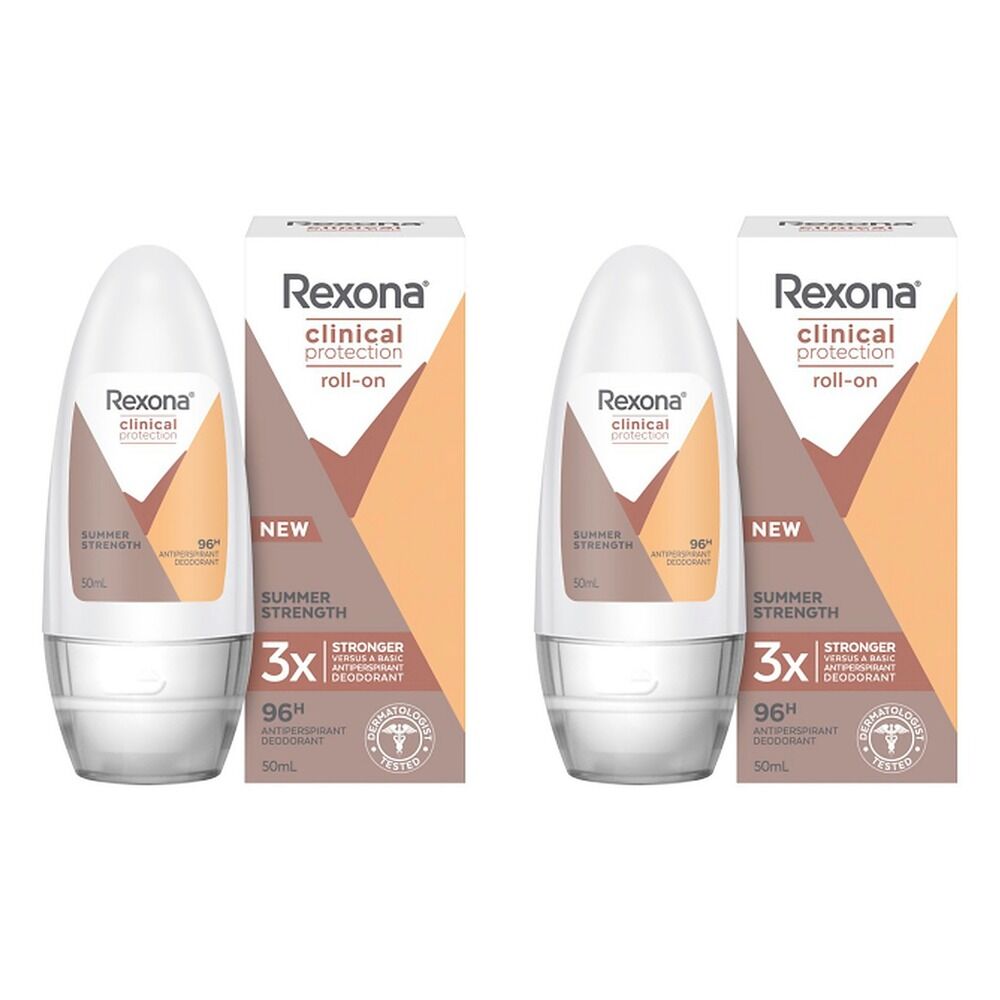 Rexona Clinical Protection Antiperspirant Deodorant Roll On Summer Pack of 2