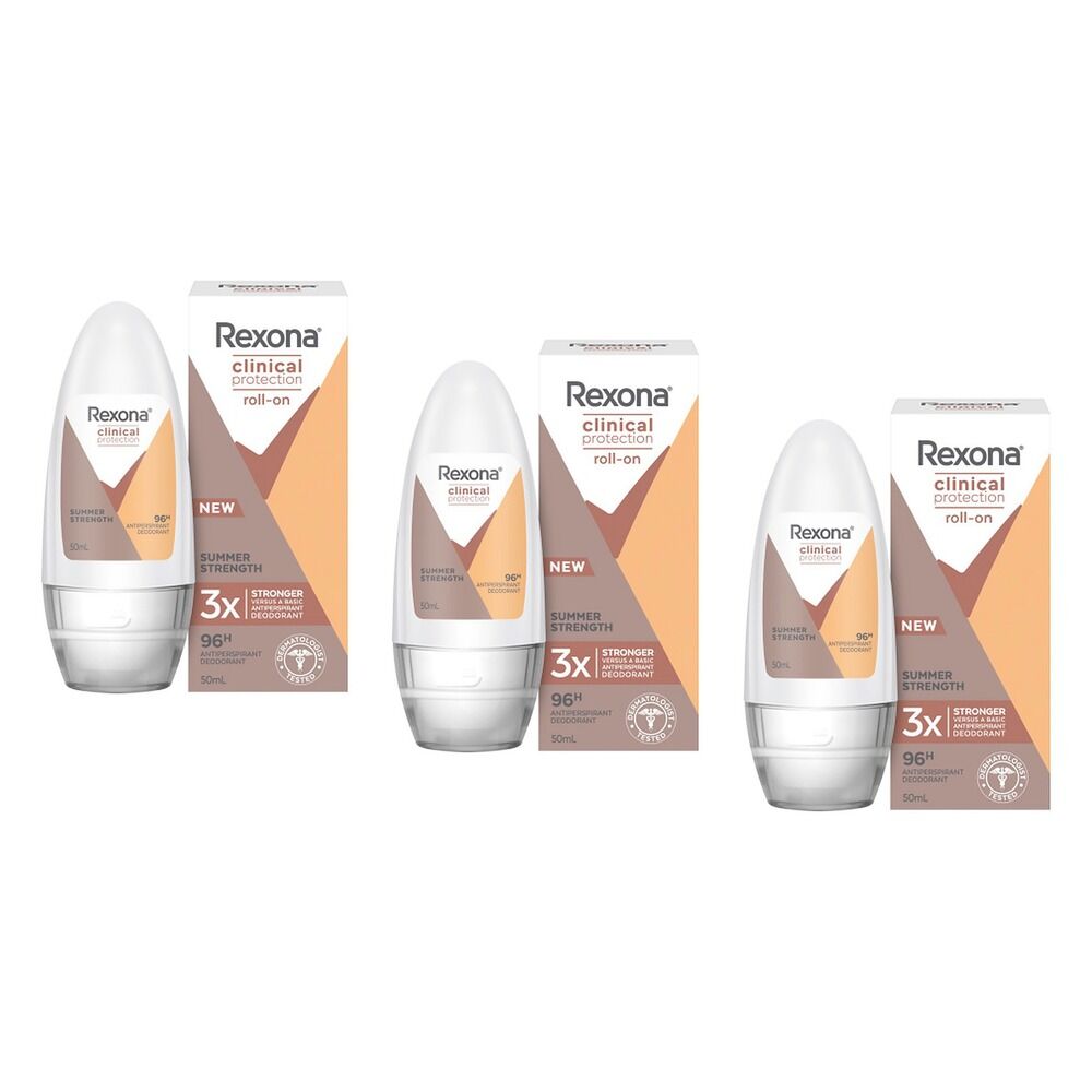 Rexona Clinical Protection Antiperspirant Deodorant Roll On Summer Pack of 3