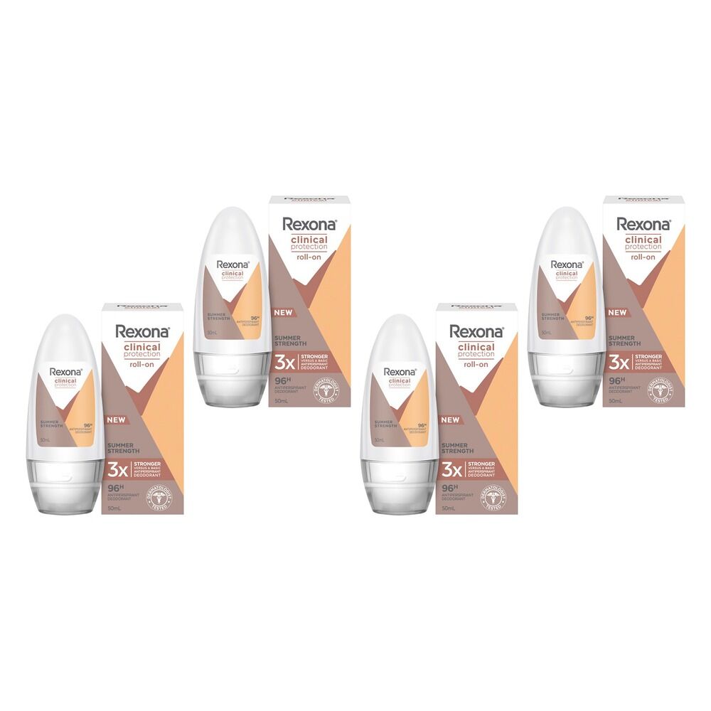 Rexona Clinical Protection Antiperspirant Deodorant Roll On Summer Pack of 4