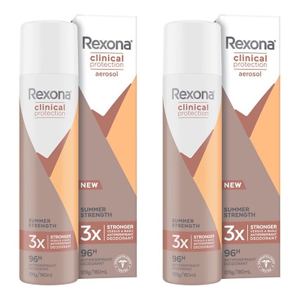 Rexona Clinical Antiperspirant Deodorant Summer Strength 180mL Pack of 2