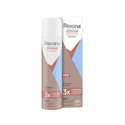 Rexona Clinical Antiperspirant Aerosol Deodorant Shower Clean 180mL