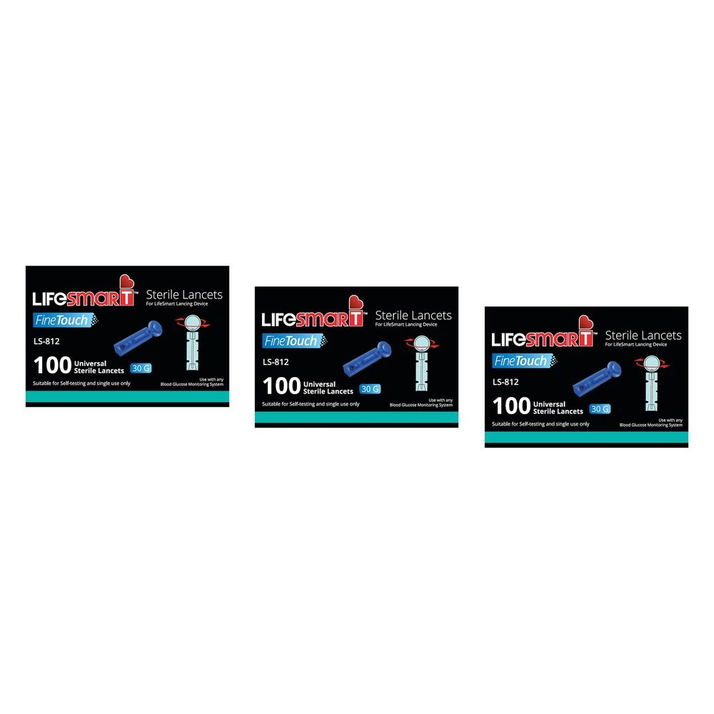 LifeSmart Sterile Lancets 100 Pack Bundle of 3