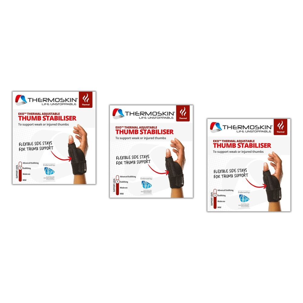 Thermoskin Adjustable Thumb Stabiliser Black Pack of 3