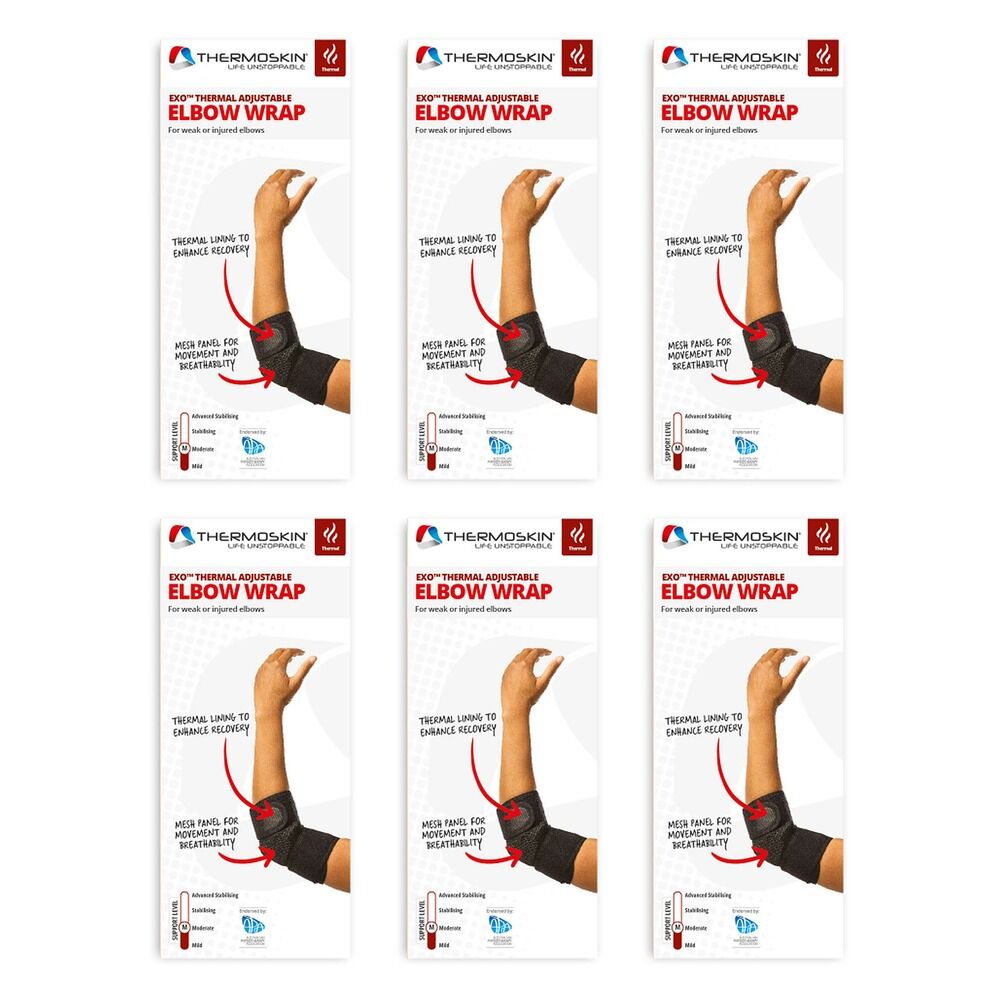 Thermoskin Adjustable Elbow Wrap Black Pack of 6