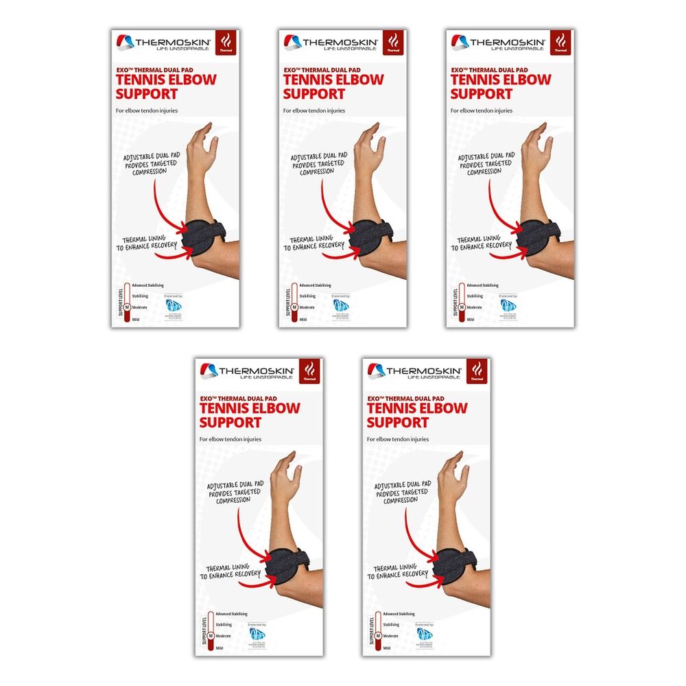 Thermoskin Dual Pad Tennis Elbow Support Black Pack of 5