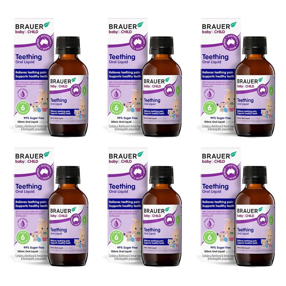 Brauer Baby & Child Teething Oral Liquid 100mL Pack of 6