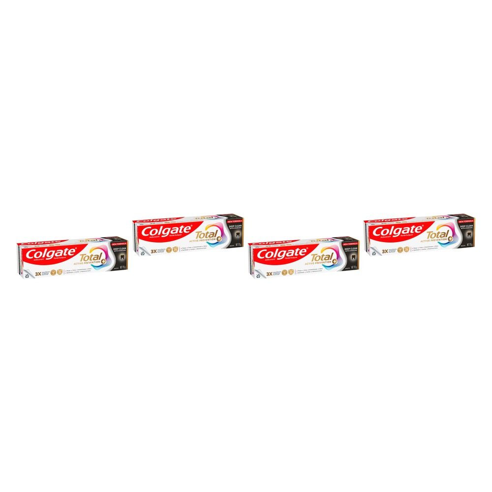 Colgate Total Active Prevention+ Deep Clean with Charcoal Toothpaste Pack of 4