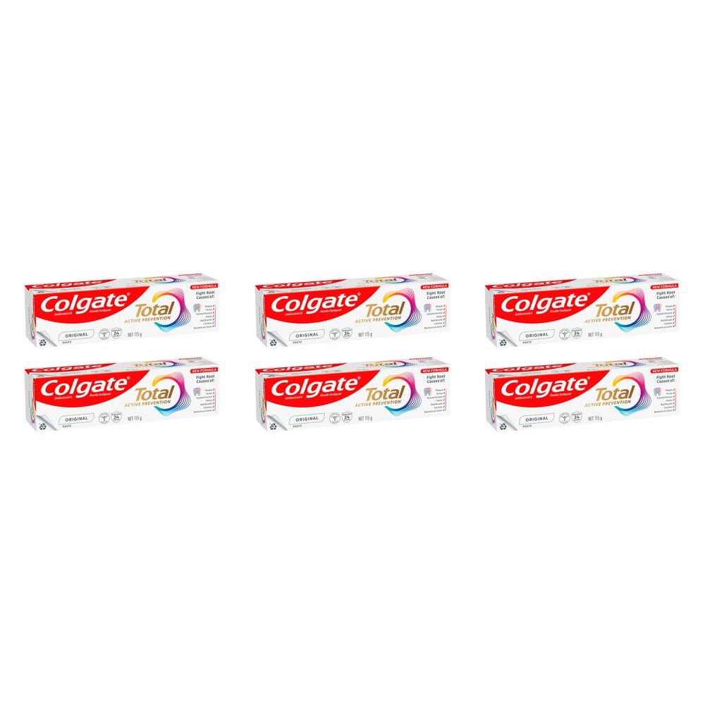 Colgate Total Active Prevention+ Original Toothpaste 115g Pack of 6