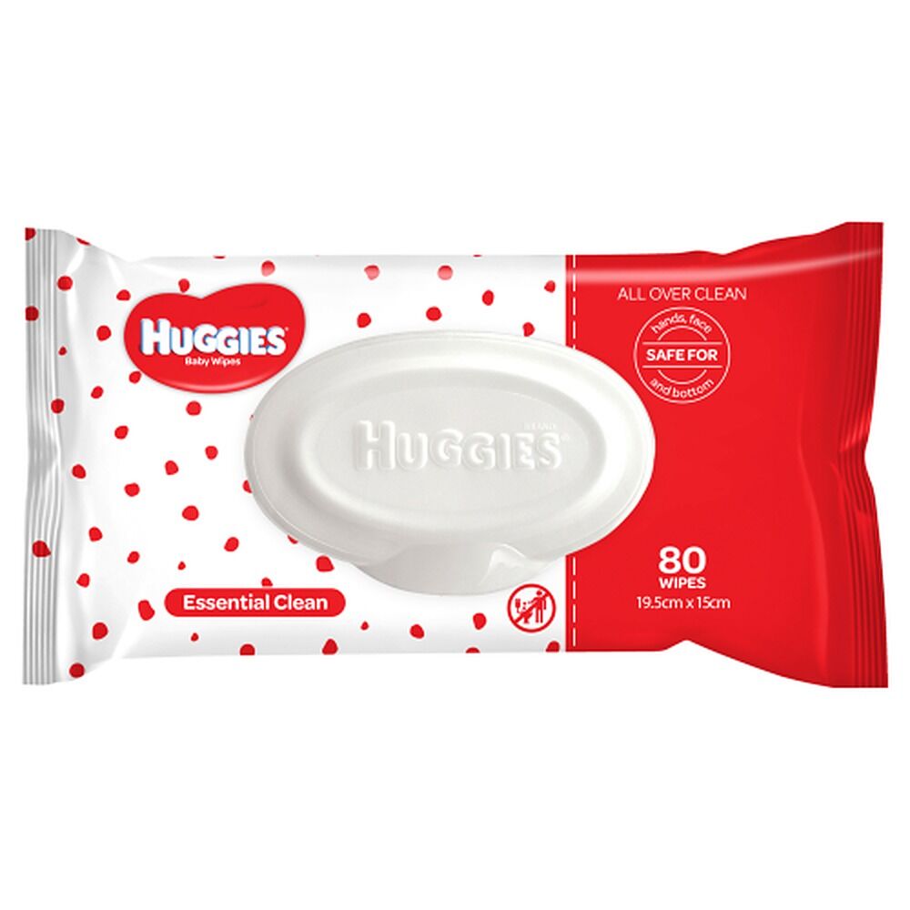 Huggies Essential Clean Baby Wipes, EZYPULL Dispensing, 80 Pack x 6