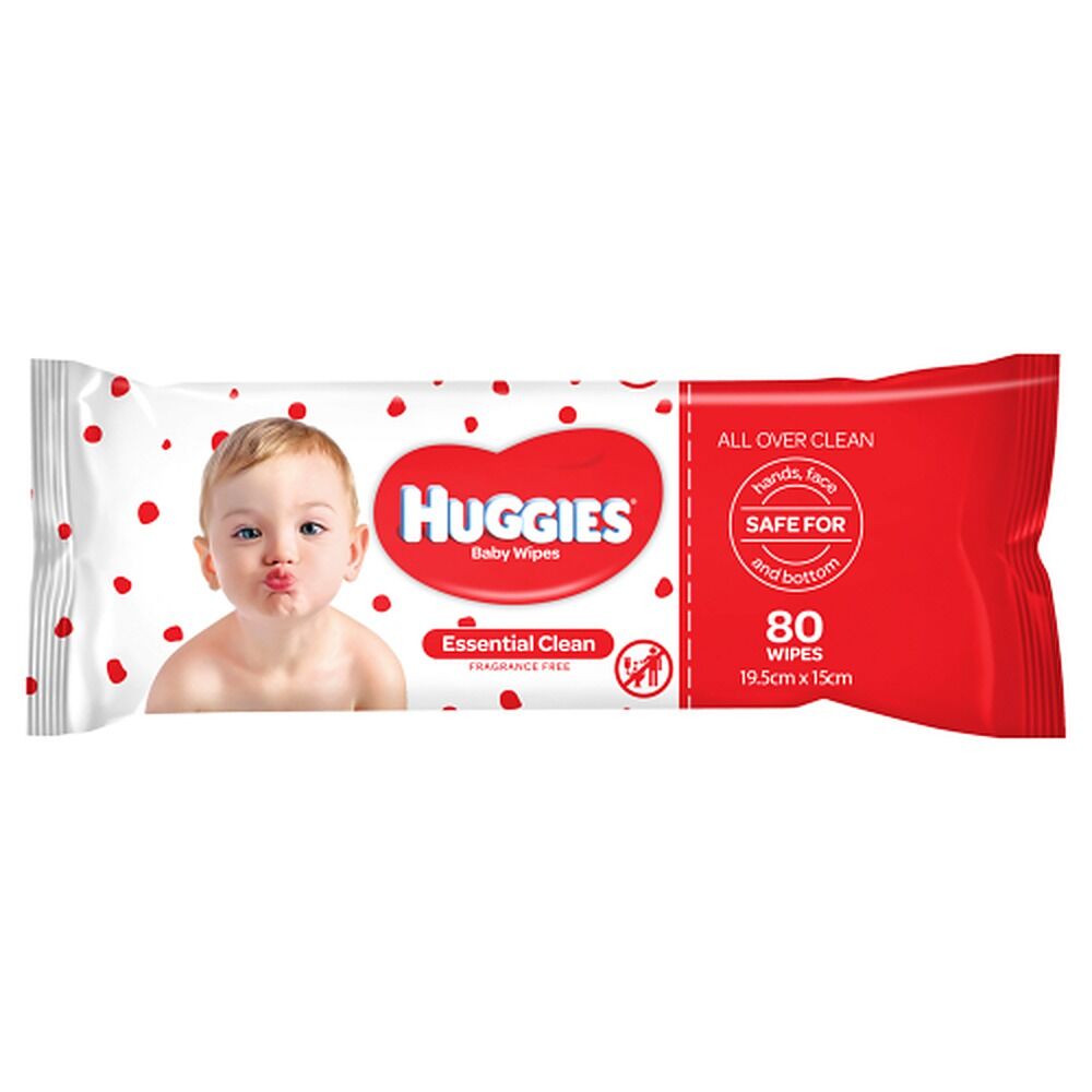 Huggies Essential Clean Baby Wipes, EZYPULL Dispensing, 80 Pack x 6