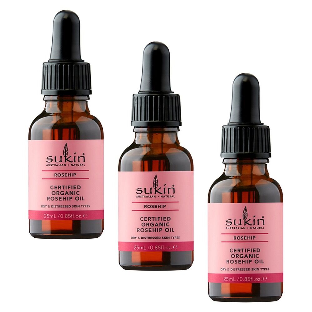 Sukin Certified Organic Rose Hip Oil 25mL Pack of 3
