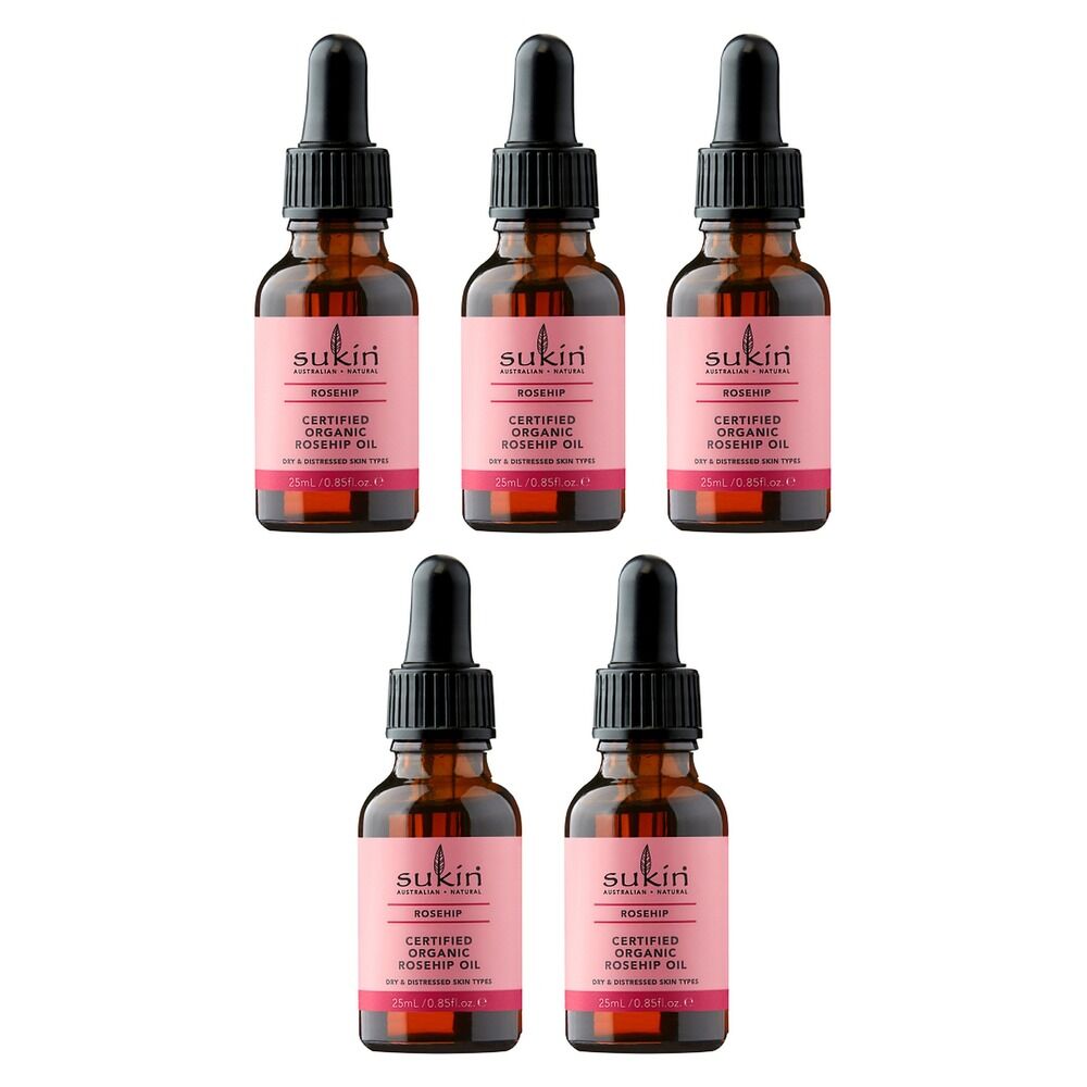 Sukin Certified Organic Rose Hip Oil 25mL Pack of 5