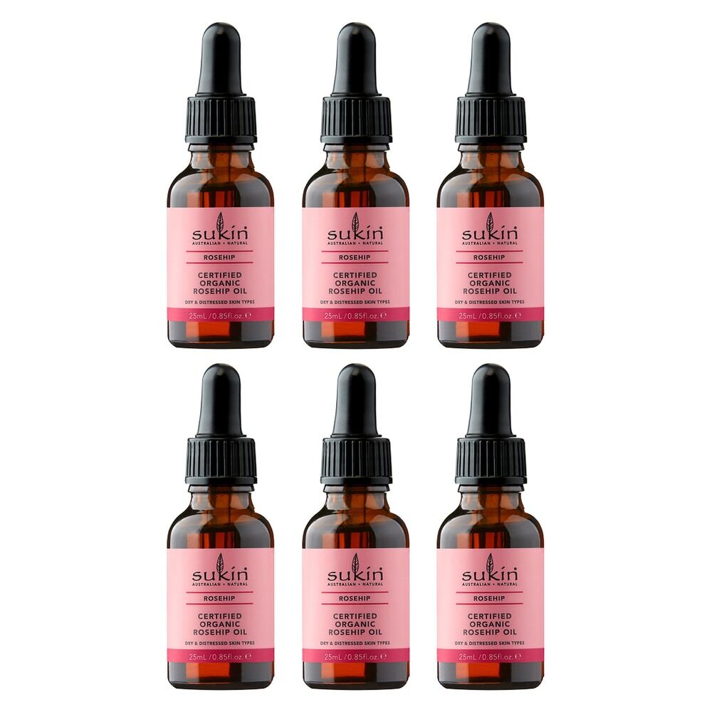 Sukin Certified Organic Rose Hip Oil 25mL Pack of 6