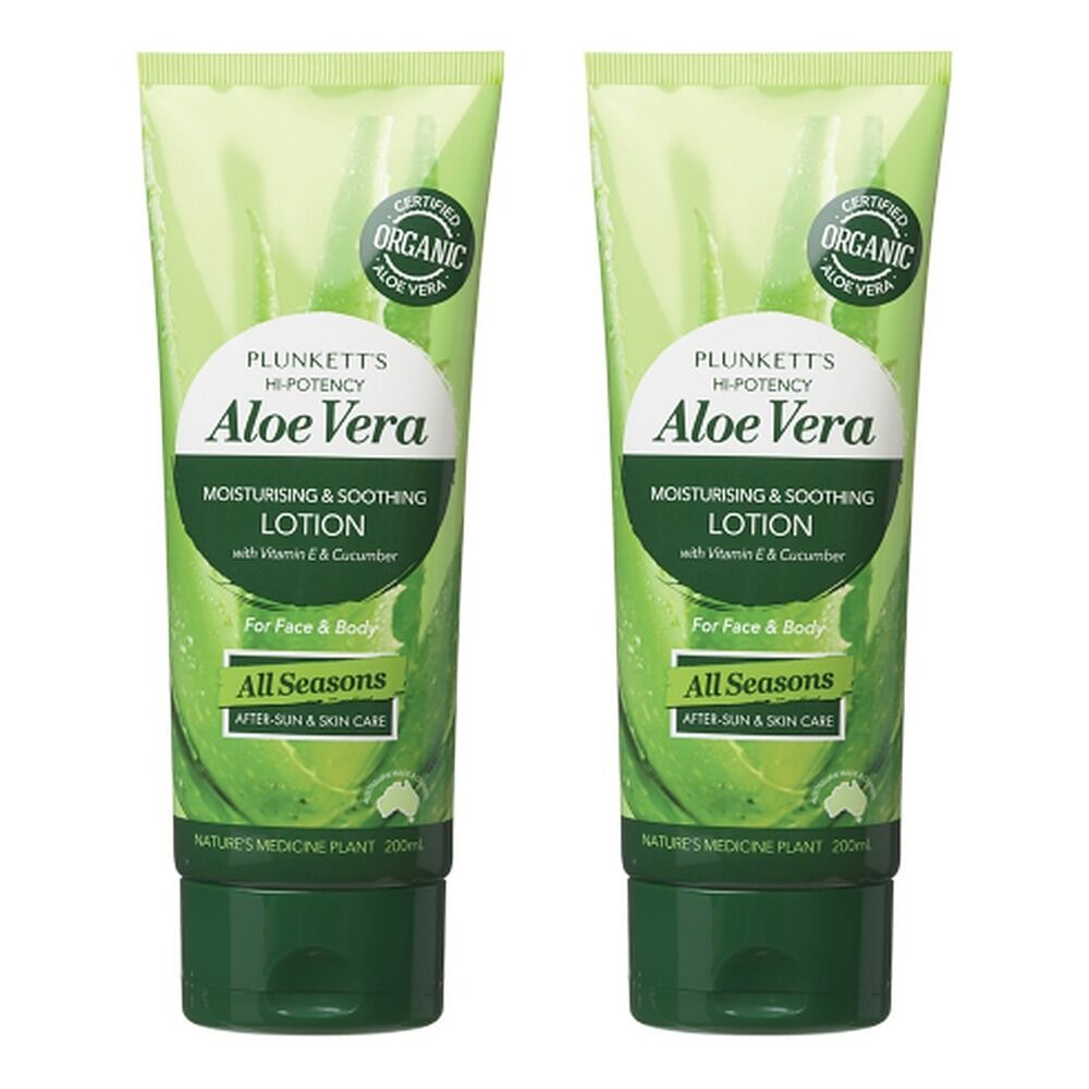 Plunketts 90% Pure Aloe Vera Moisturiser 200mL Pack of 2