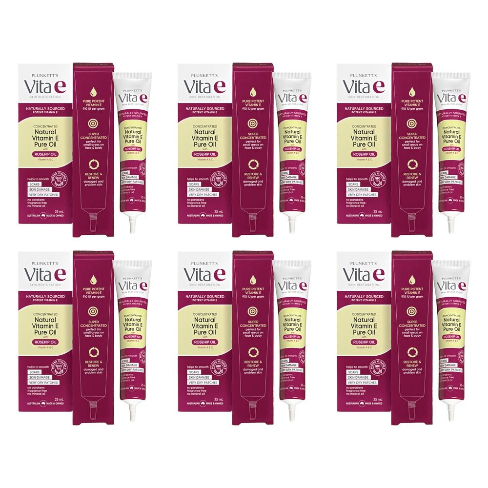 Plunketts Vita E Pure Vitamin E Oil Super Concentrated 25mL Pack of 6