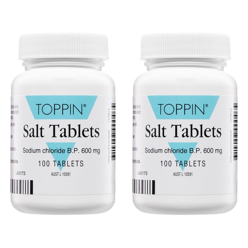 Toppin Salt Tablets 600mg 100 Tablets Pack of 2