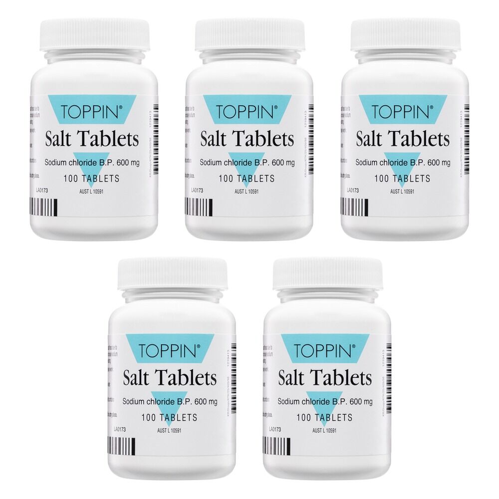 Toppin Salt Tablets 600mg 100 Tablets Pack of 5