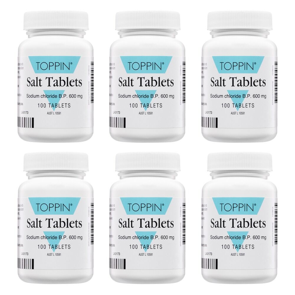 Toppin Salt Tablets 600mg 100 Tablets Pack of 6