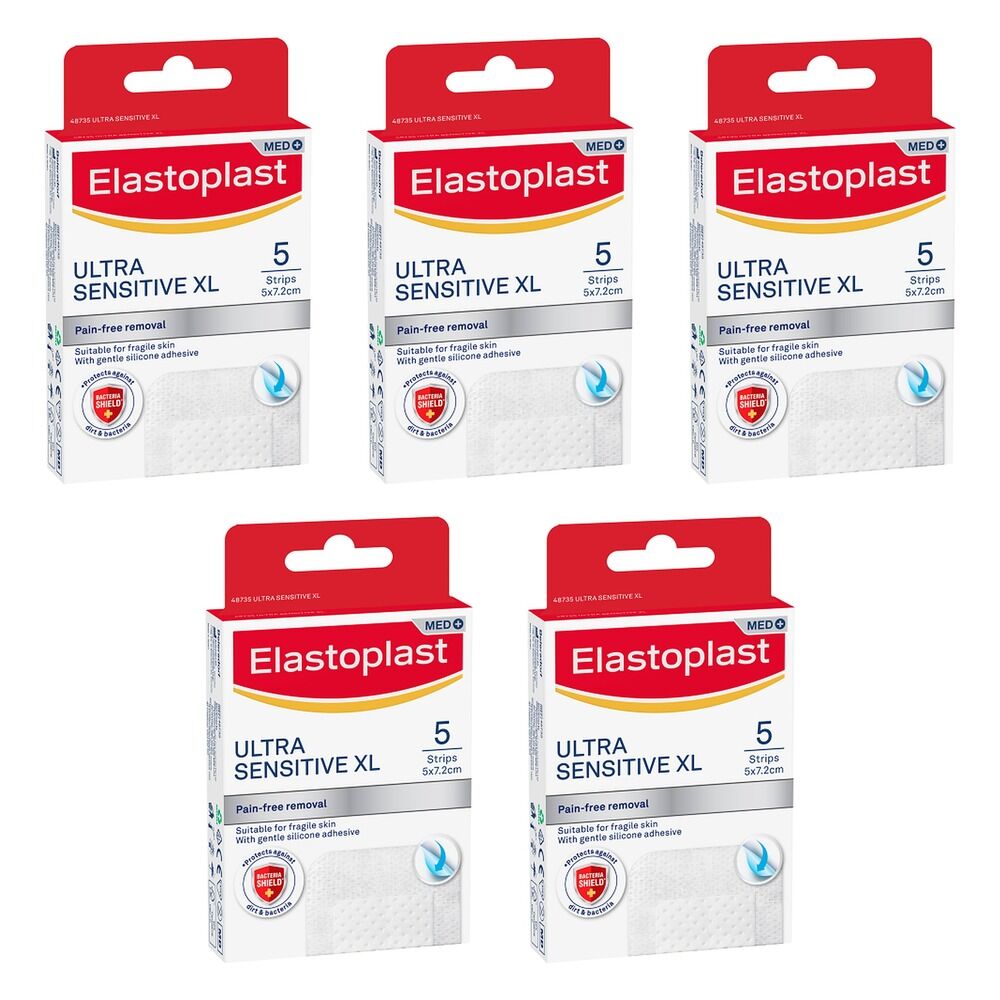 Elastoplast Ultra Sensitive XL Plasters 5 Pack Bundle of 5