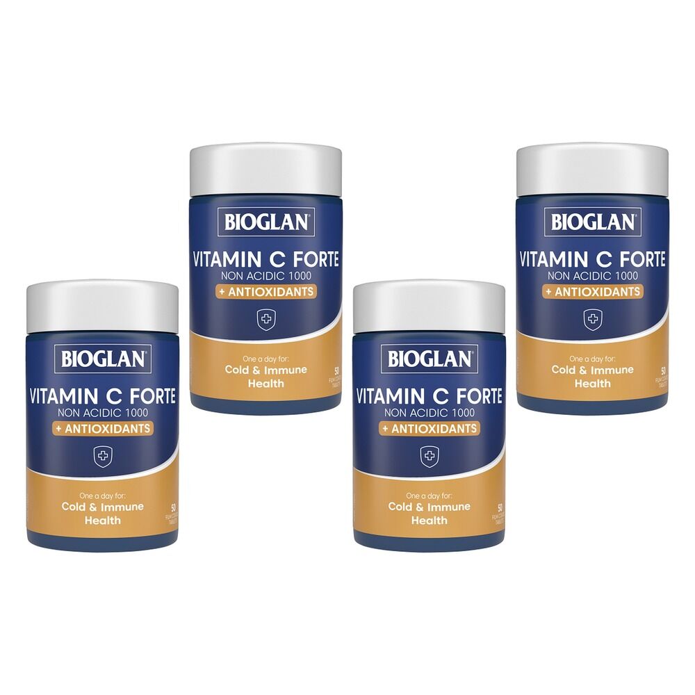 Bioglan Vitamin C Forte Non Acidic 1000mg 50 Tablets Pack of 4