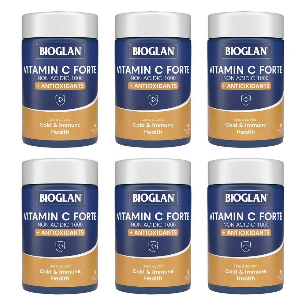 Bioglan Vitamin C Forte Non Acidic 1000mg 50 Tablets Pack of 6