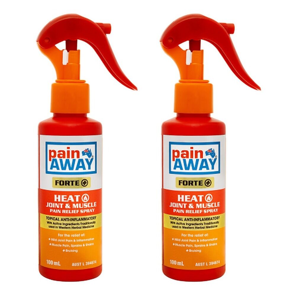 Pain Away Forte+ Heat Joint & Muscle Pain Relief Spray 100mL Pack of 2