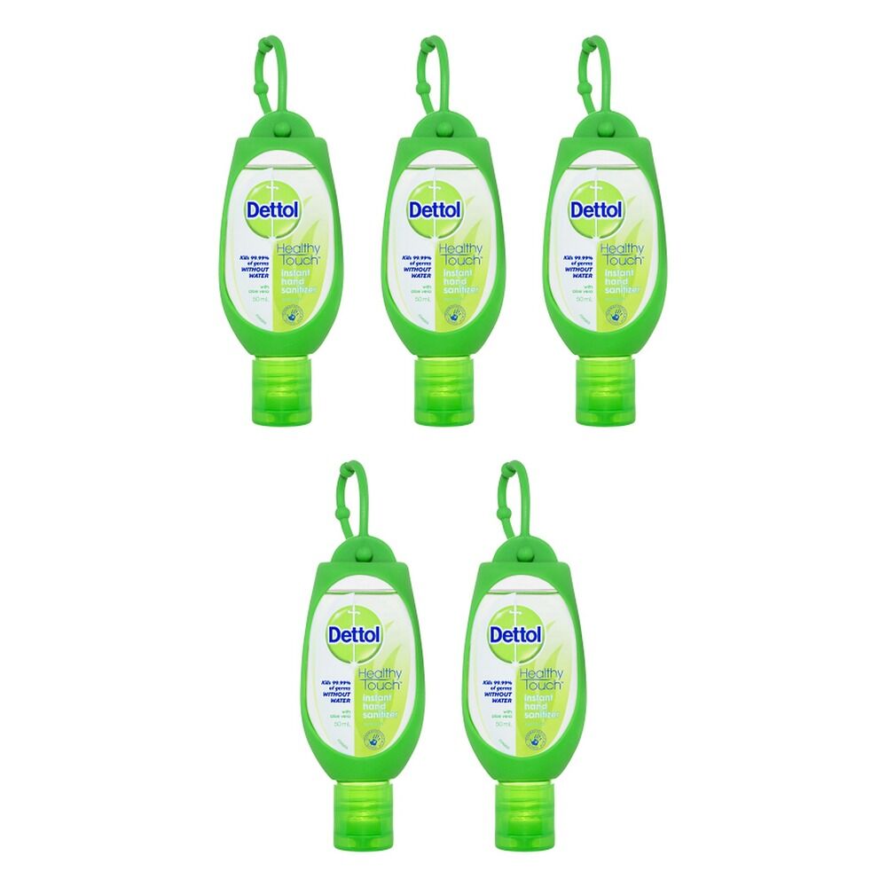 Dettol Healthy Touch Instant Hand Sanitiser Clip-On 50mL Pack of 5