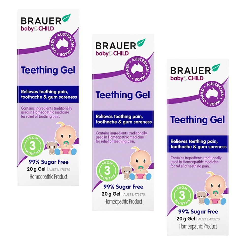 Brauer Baby & Child Teething Gel 20g Pack of 3