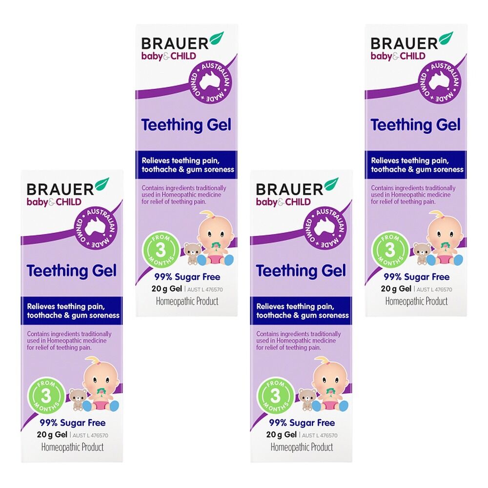 Brauer Baby & Child Teething Gel 20g Pack of 4