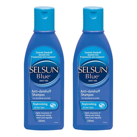 Selsun Blue Anti Dandruff Shampoo Replenishing 200mL Pack of 2