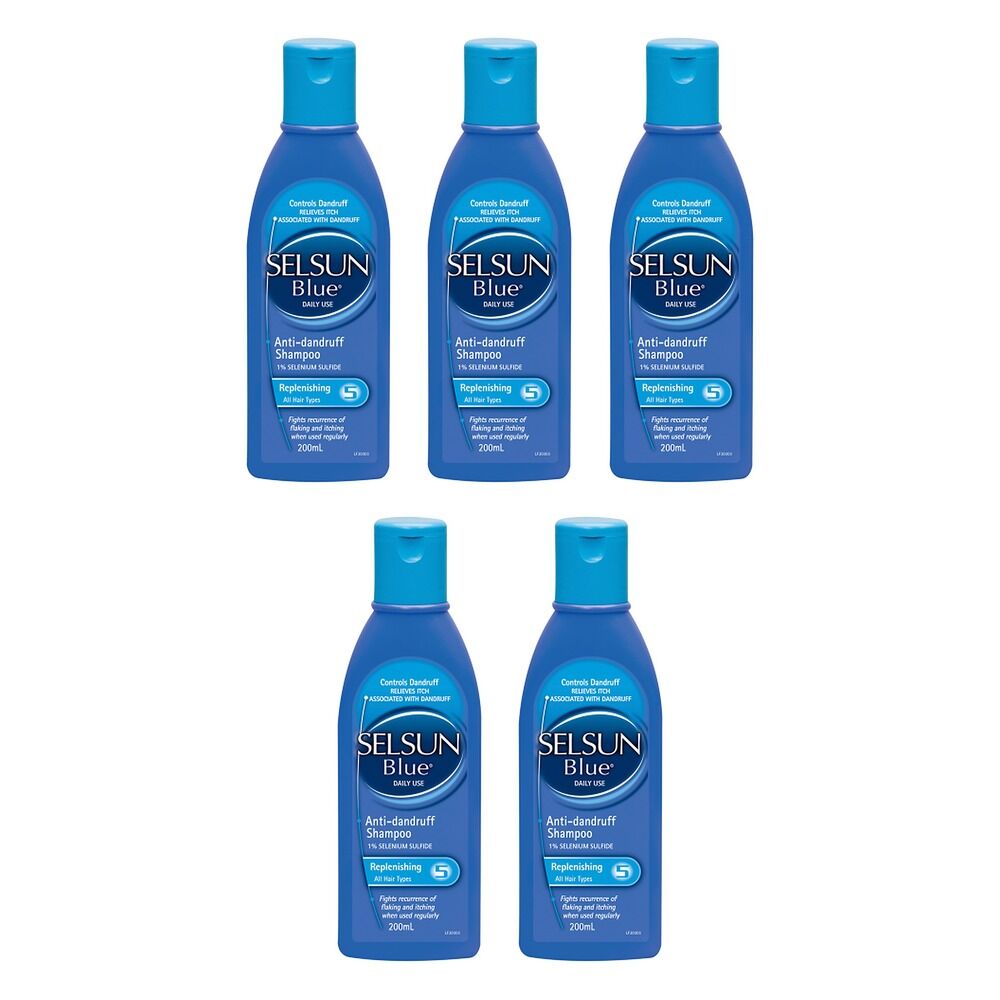 Selsun Blue Anti Dandruff Shampoo Replenishing 200mL Pack of 5
