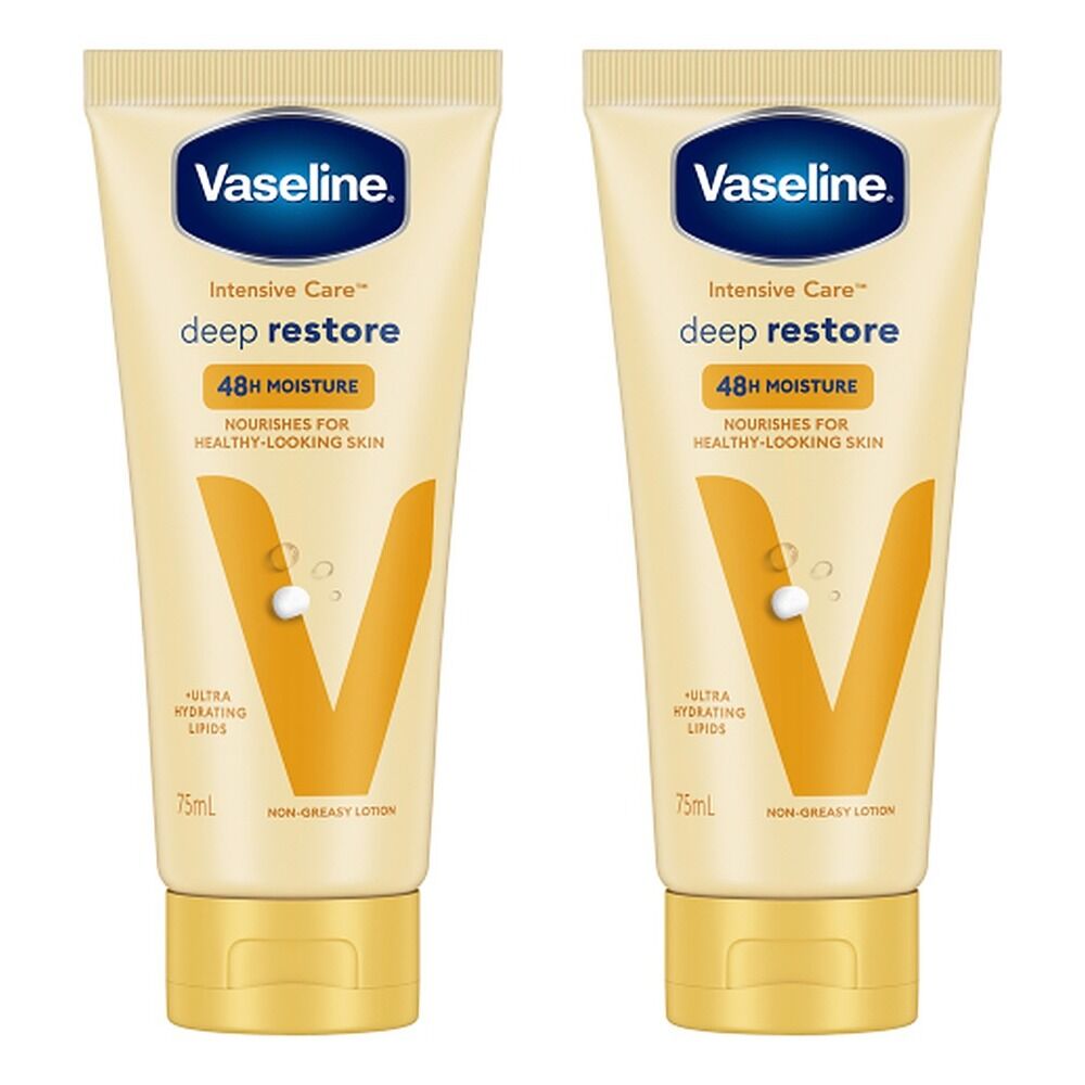 Vaseline Intensive Care Deep Restore Body Lotion 75mL Pack of 2