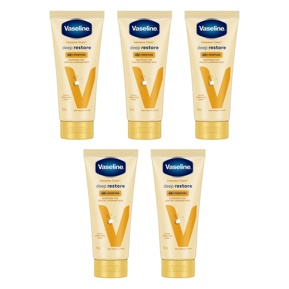 Vaseline Intensive Care Deep Restore Body Lotion 75mL Pack of 5