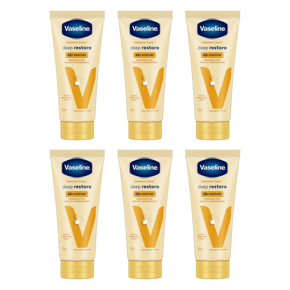 Vaseline Intensive Care Deep Restore Body Lotion 75mL Pack of 6
