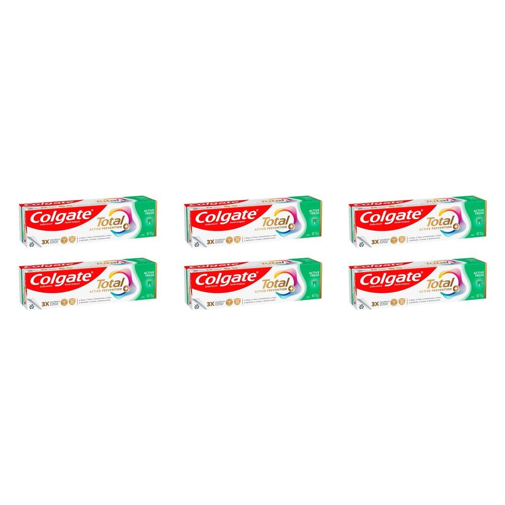 Colgate Total Active Prevention+ Active Fresh Toothpaste 115g Pack of 6