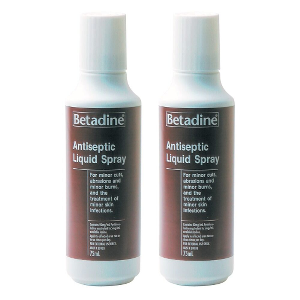 Betadine Antiseptic Liquid Spray 75mL Pack of 2