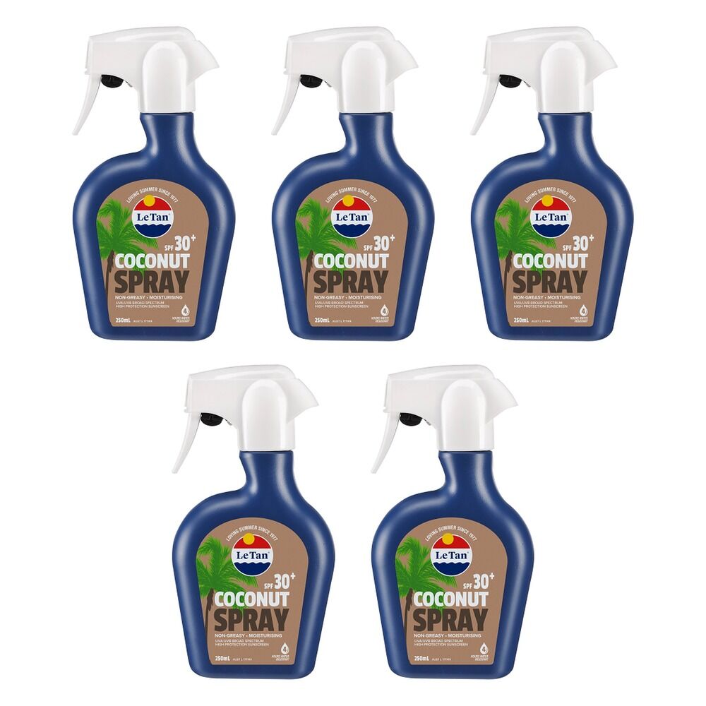 Le Tan SPF30+ Coconut Sunscreen Spray 250mL Pack of 5
