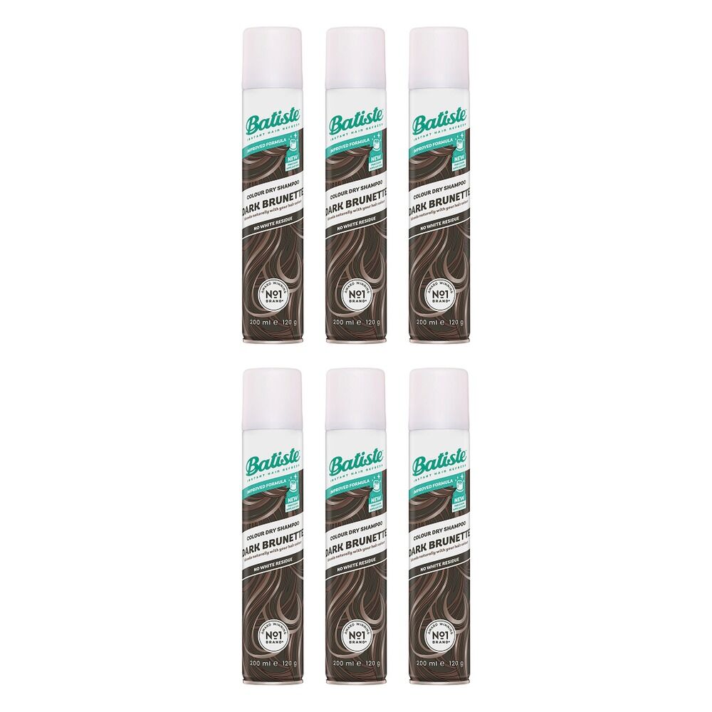 Batiste Dark Brunette Dry Shampoo 200mL Pack of 6