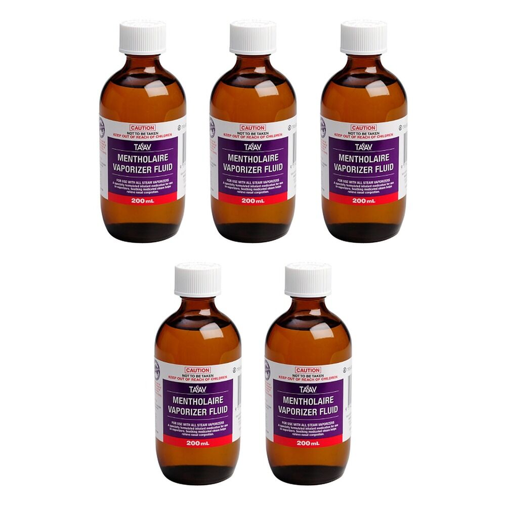 TAAV Mentholaire Vaporiser Fluid 200mL Pack of 5