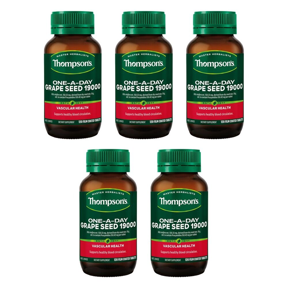 Thompson's One-A-Day Grape Seed 19000 120 Tablets Pack of 5