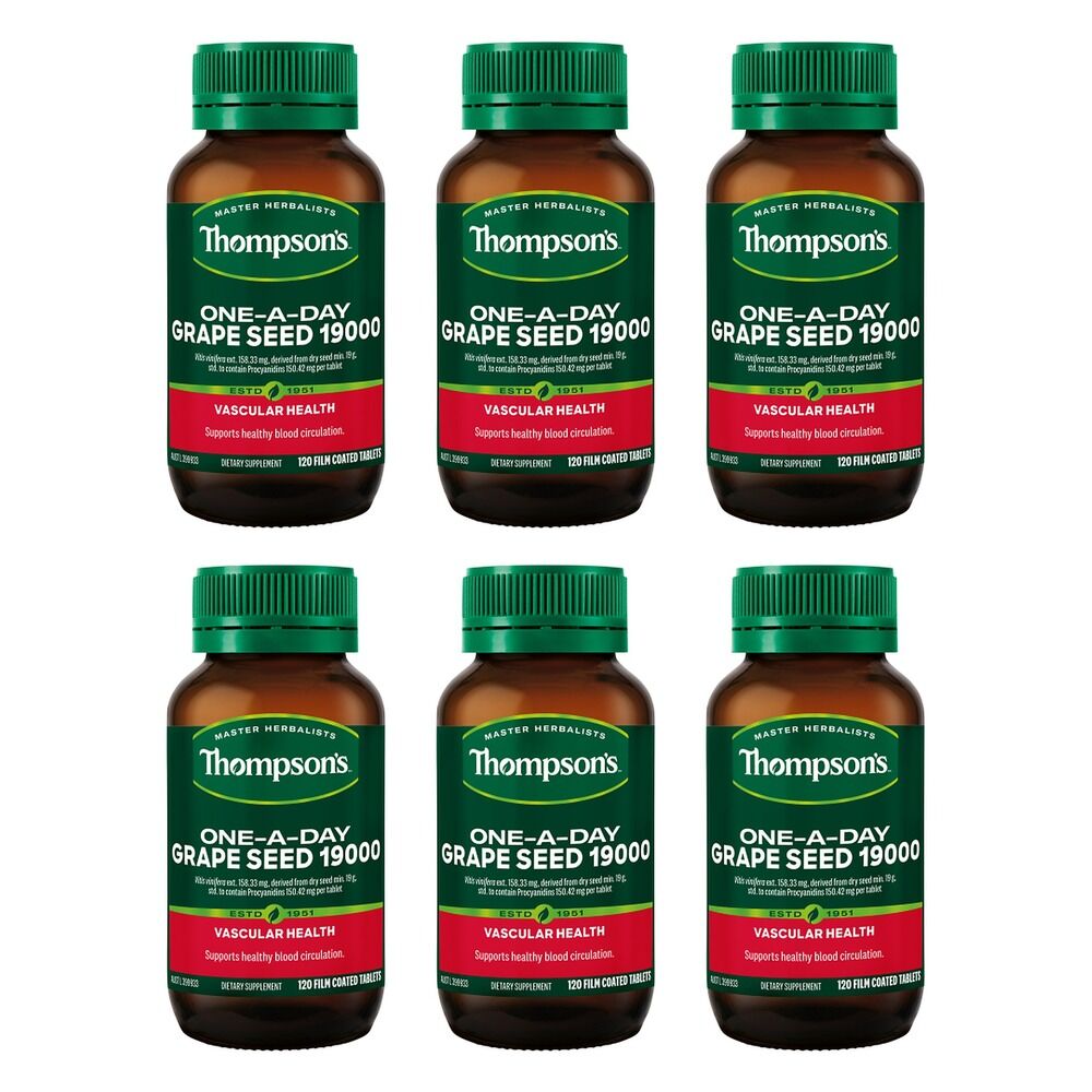 Thompson's One-A-Day Grape Seed 19000 120 Tablets Pack of 6