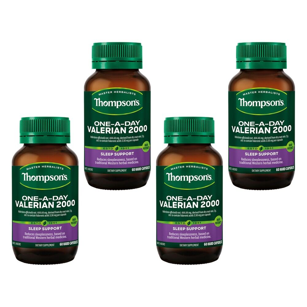 Thompson's One-A-Day Valerian 2000 60 Capsules Pack of 4
