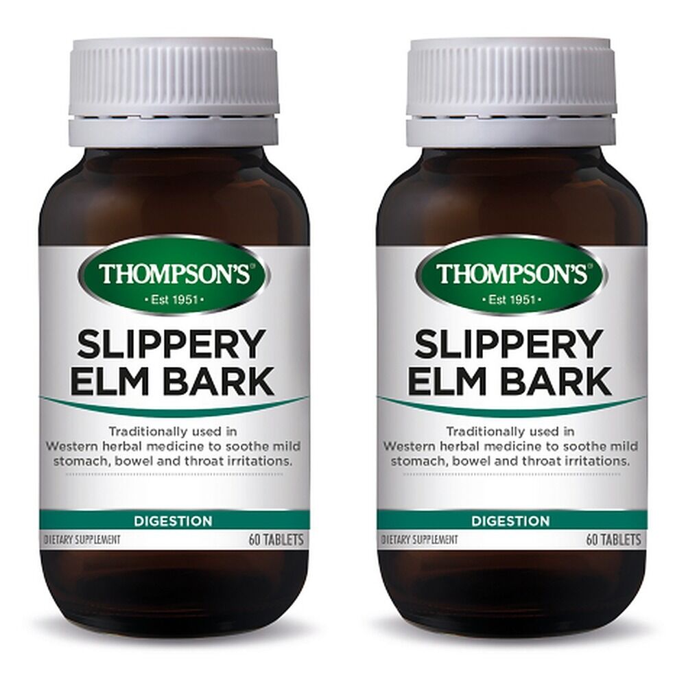 Thompson's Slippery Elm Bark 60 Tablets Pack of 2