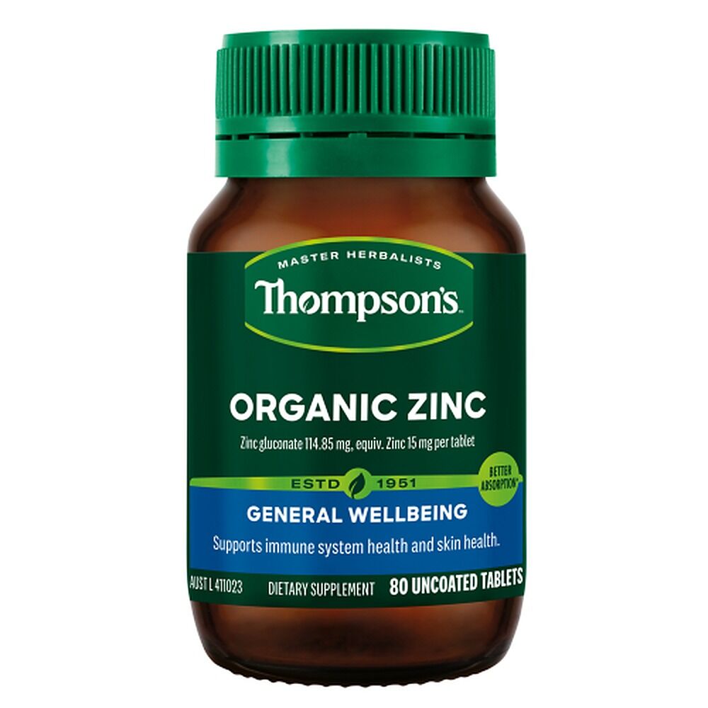 Thompson's Organic Zinc 80 Tablets