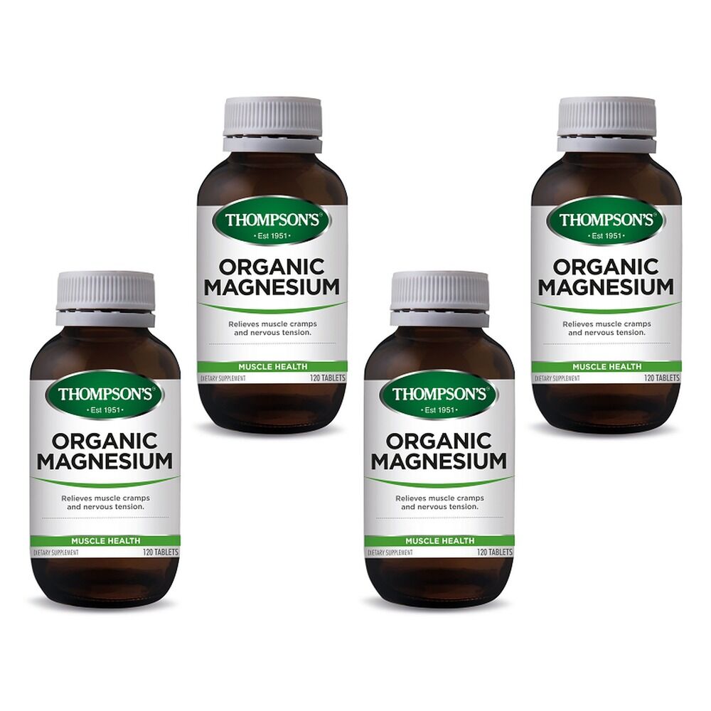 Thompson's Organic Magnesium 120 Tablets Pack of 4