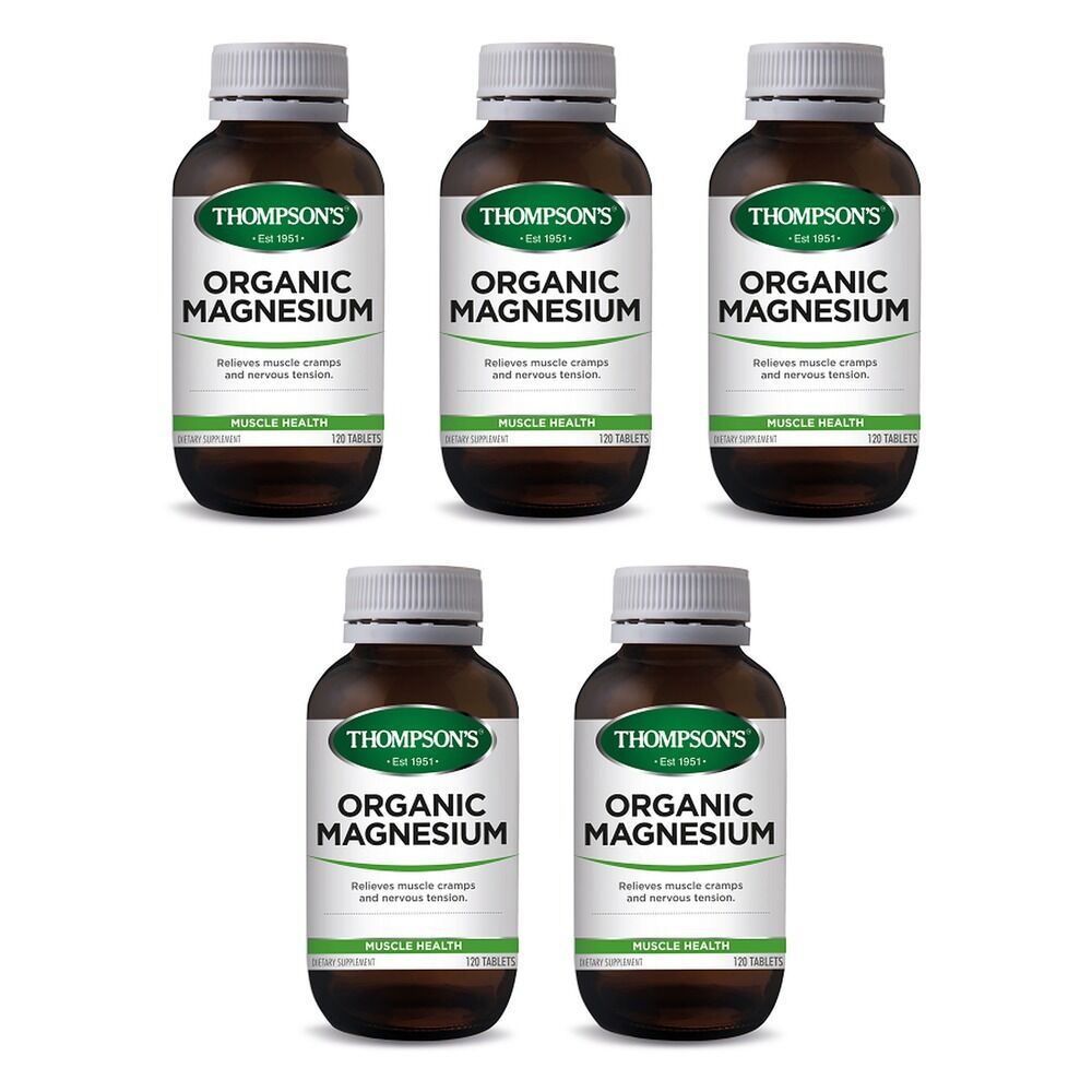 Thompson's Organic Magnesium 120 Tablets Pack of 5