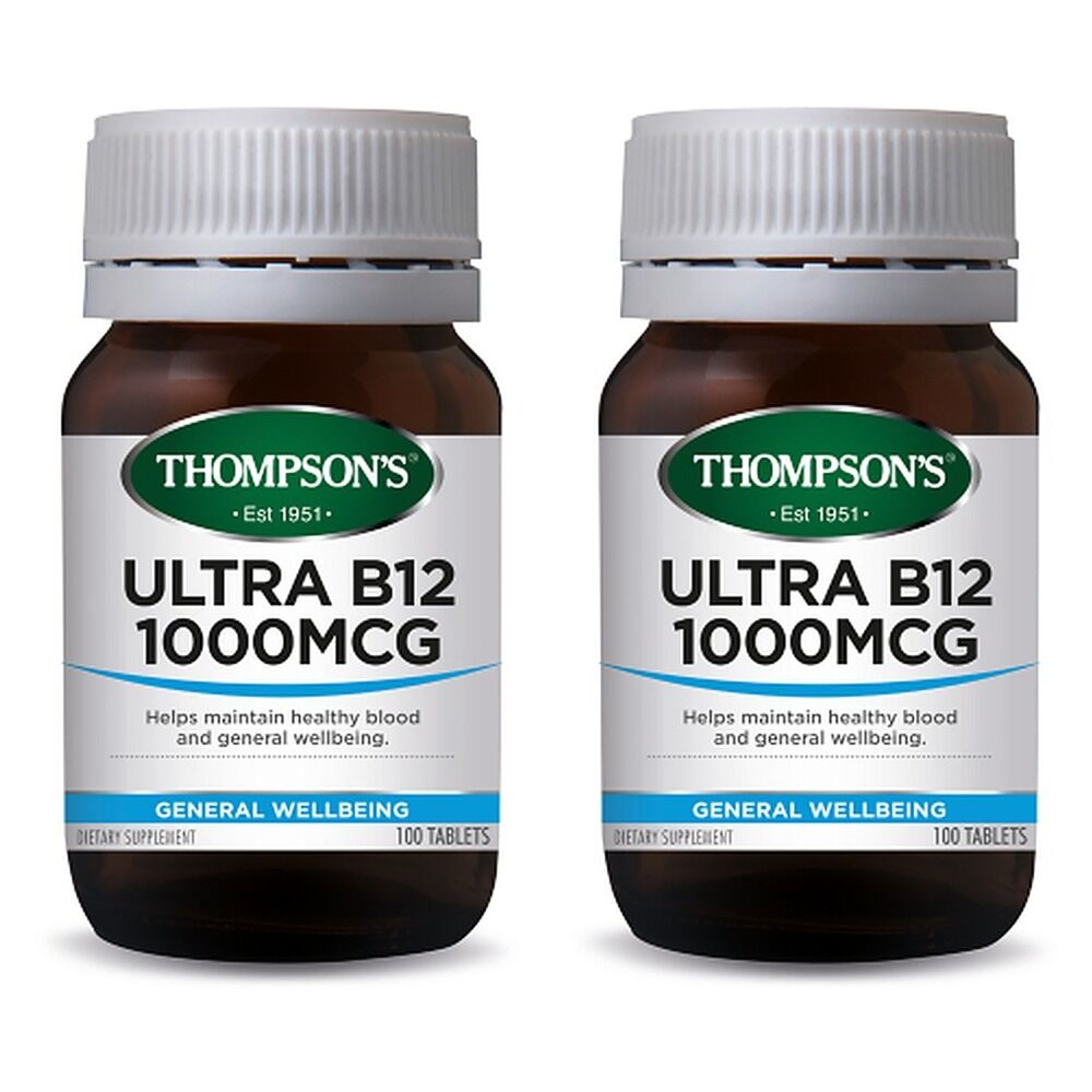 Thompson's Ultra B12 1000mcg 100 Tablets Pack of 2