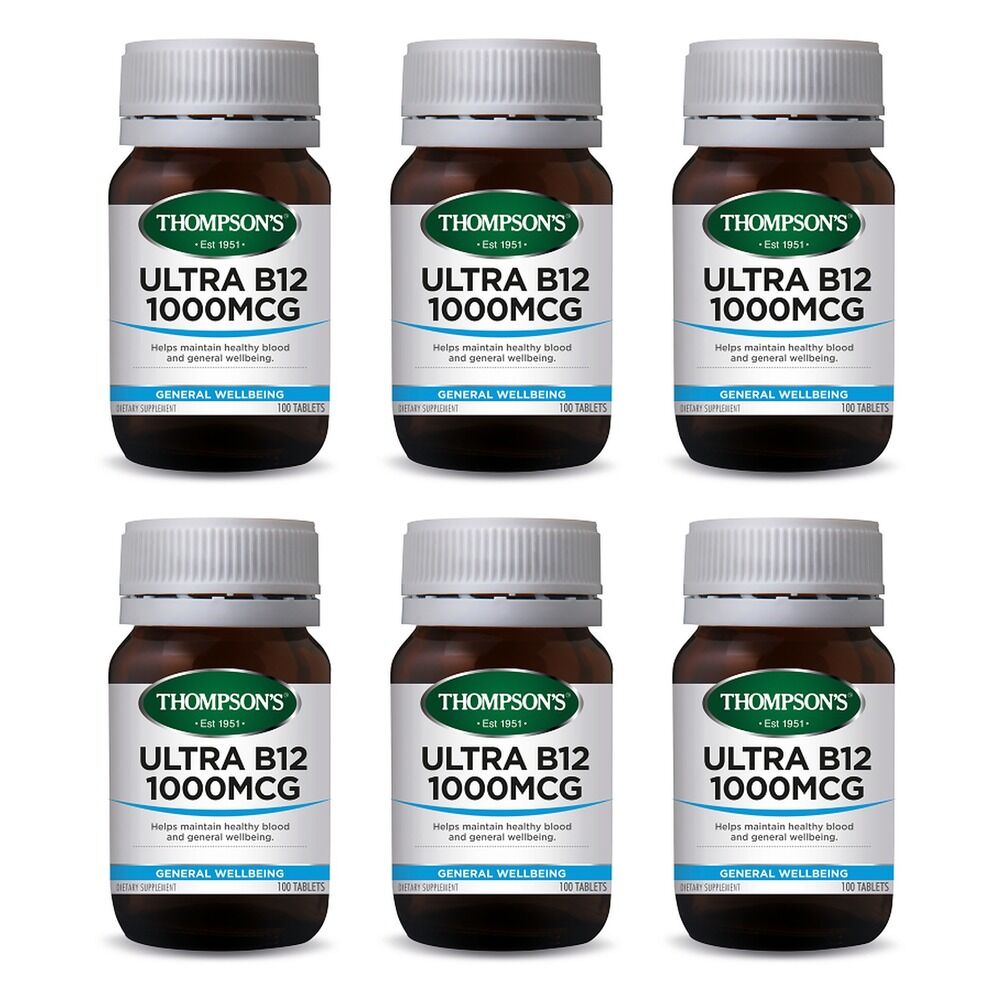 Thompson's Ultra B12 1000mcg 100 Tablets Pack of 6