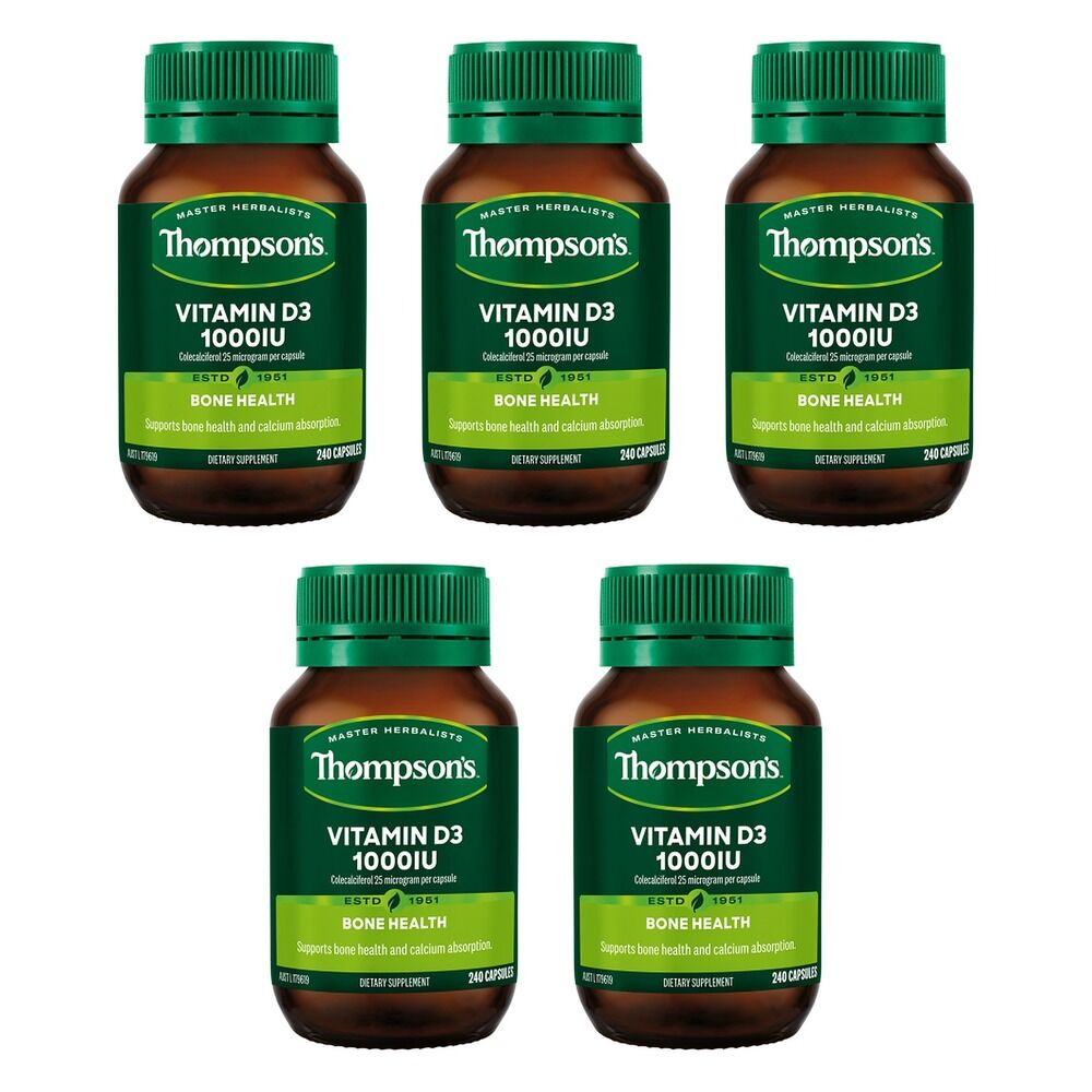 Thompson's Vitamin D3 1000IU 240 Capsules Pack of 5