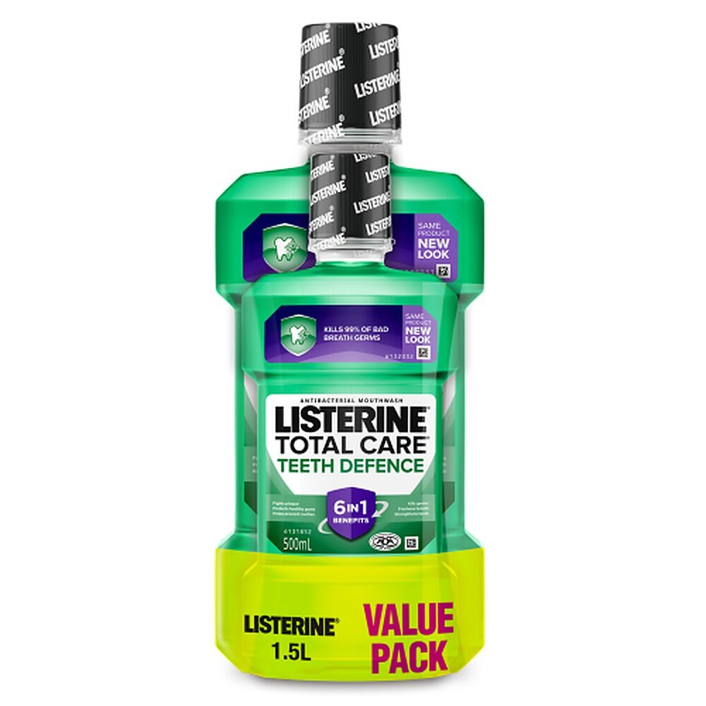 Listerine Total Care Teeth Defence Mouthwash 1L + 500mL